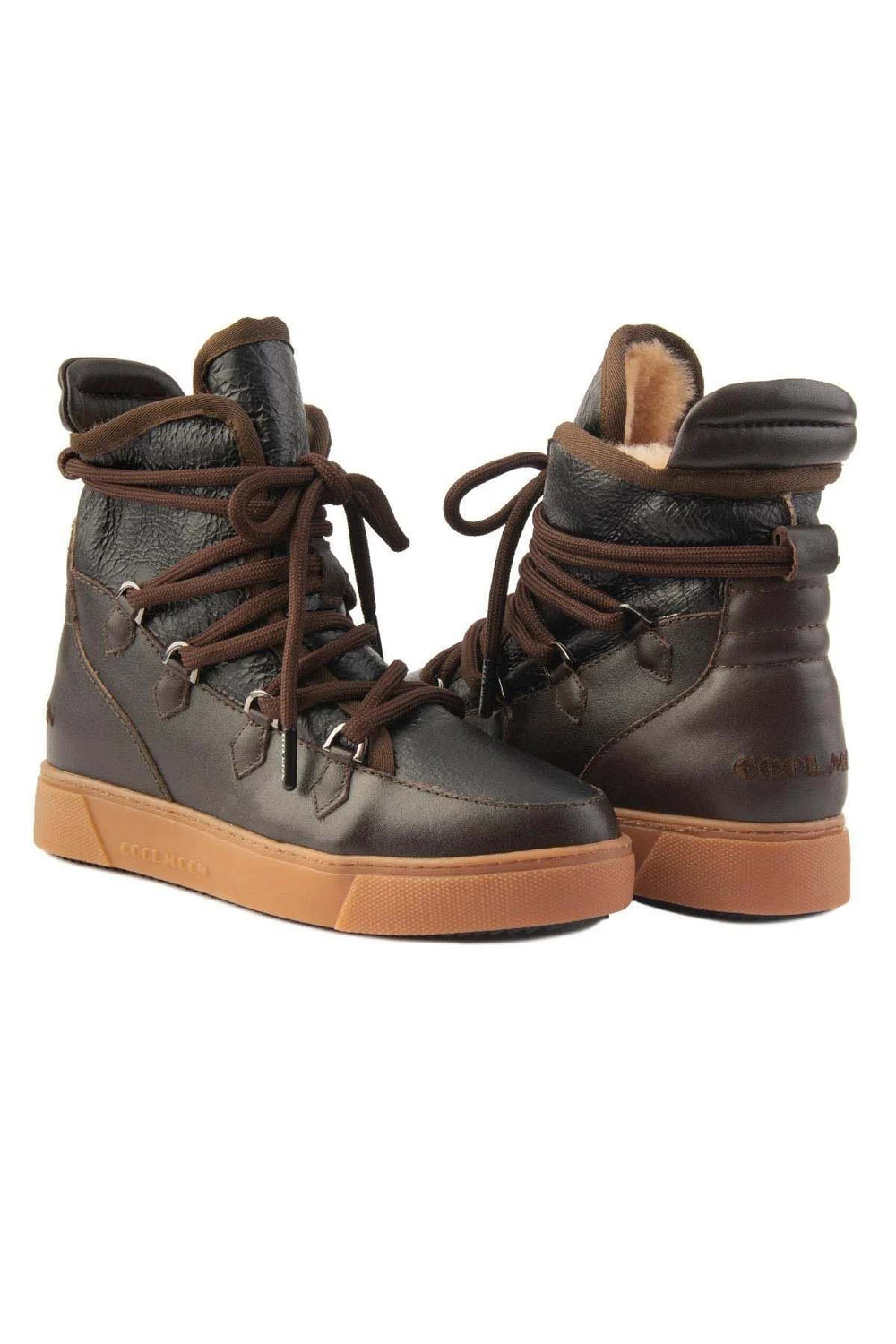 Cool Moon Shearling Women's Sneakers 365051  - Choco