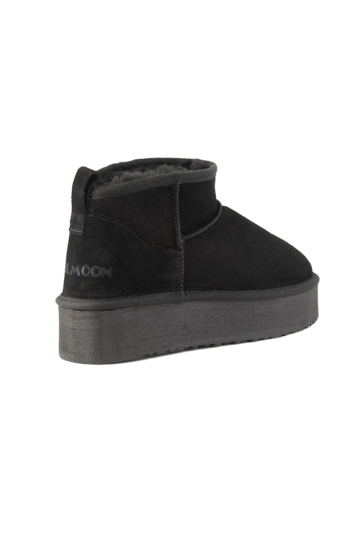 Cool Moon Women's Fur High Soles 365520  - Black