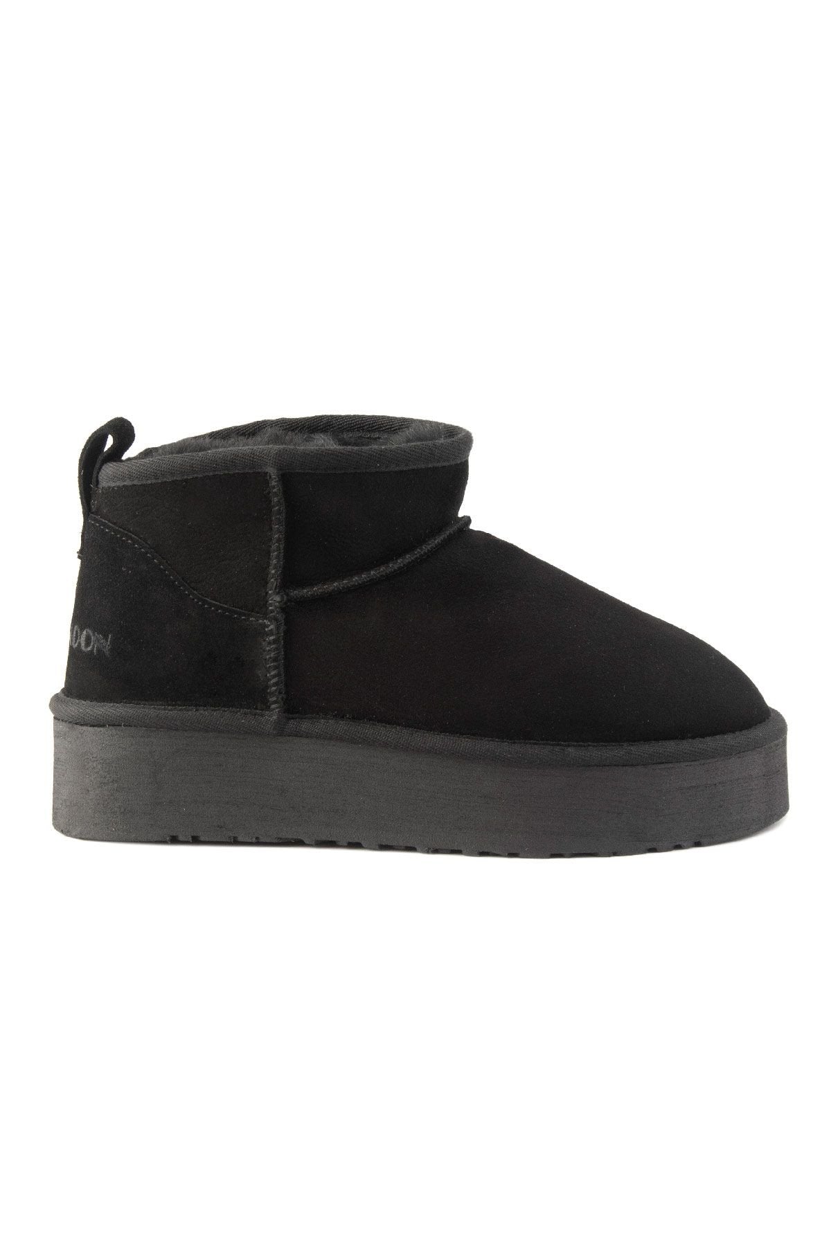 Cool Moon Women's Fur High Soles 365520  - Black