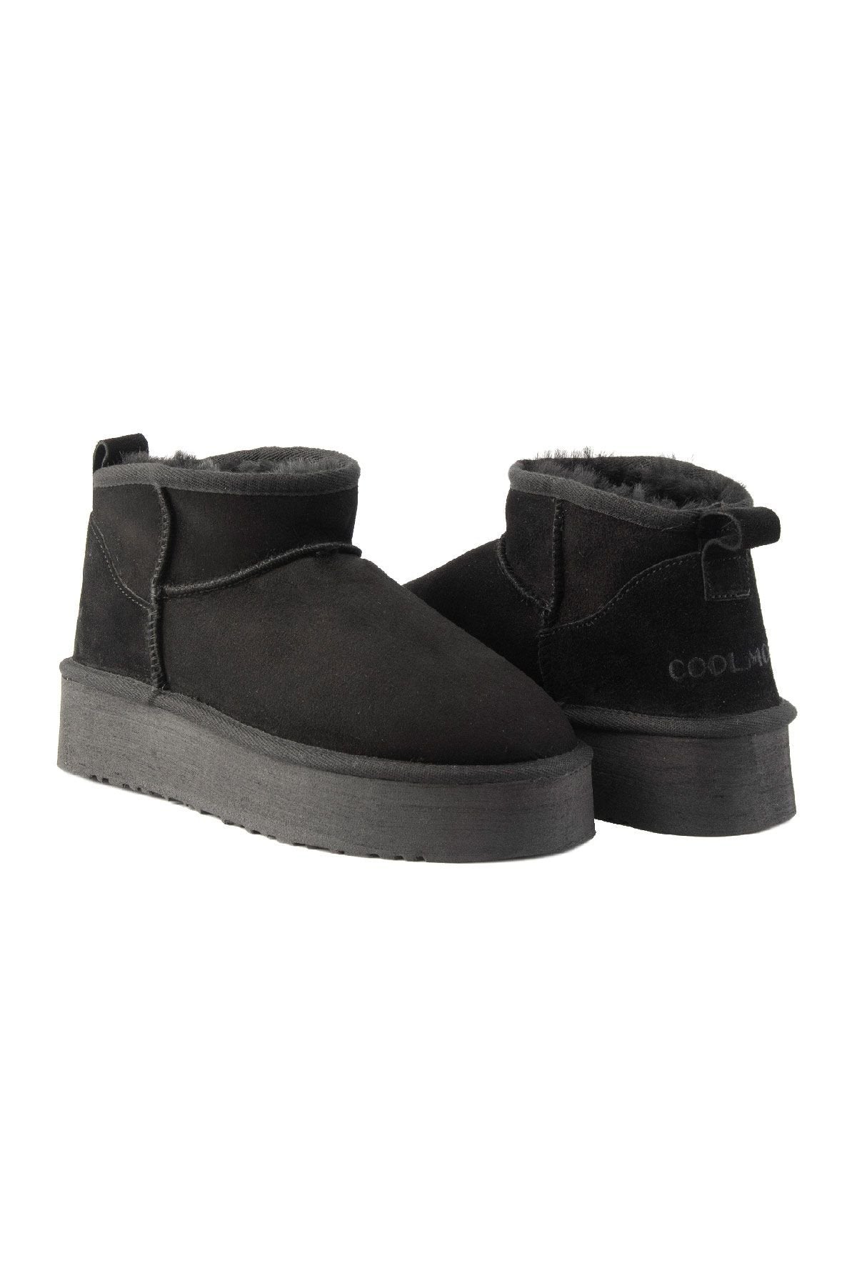 Cool Moon Women's Fur High Soles 365520  - Black