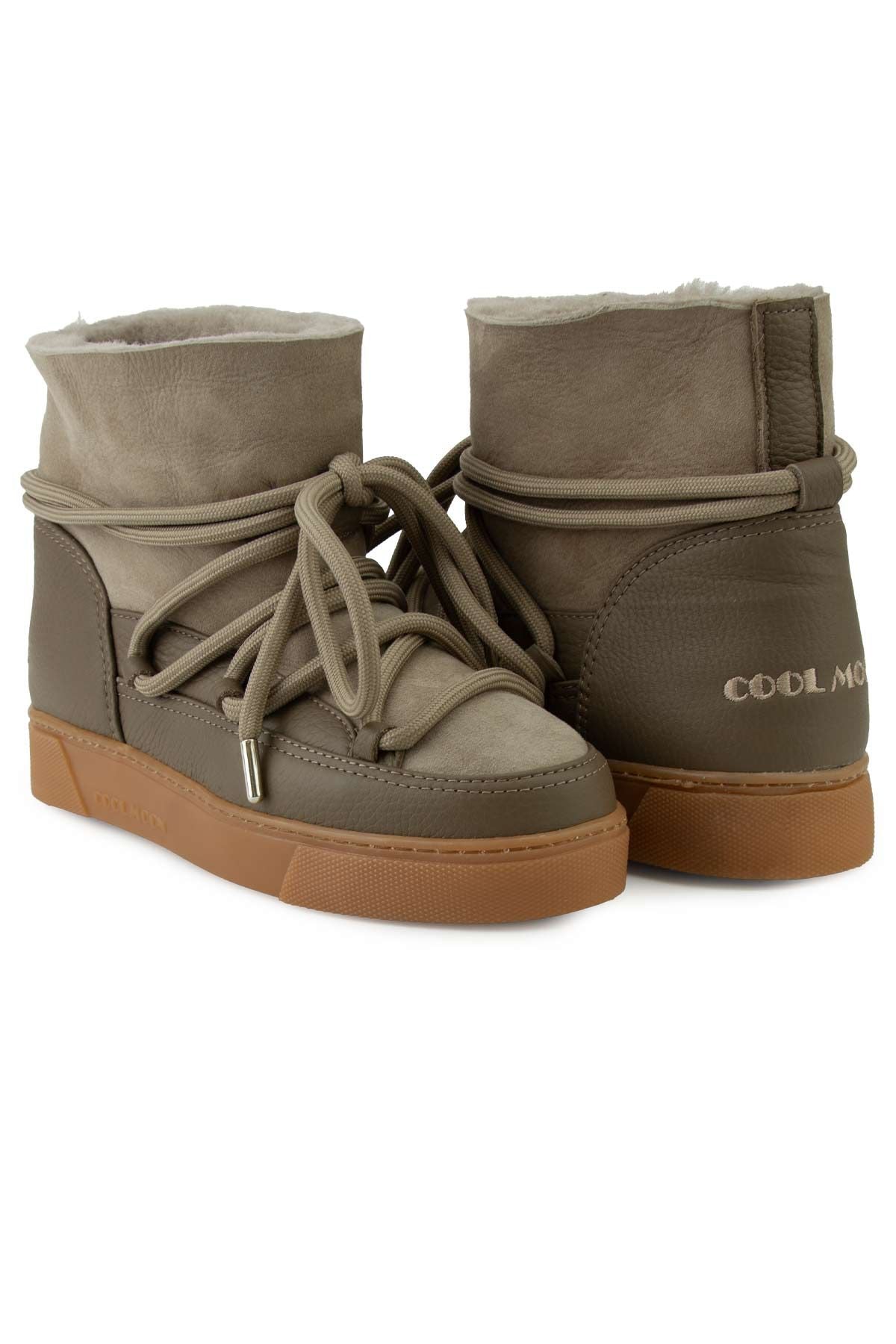 Cool Moon Sheepskin Women's Sneaker 355097  - Stone