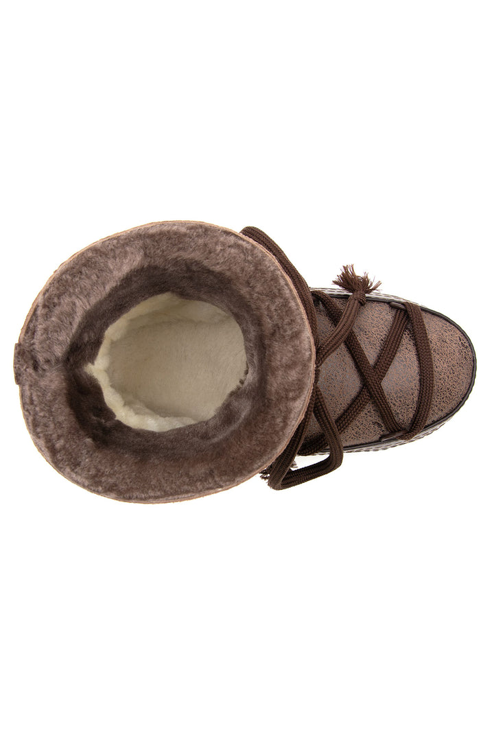 Cool Moon Annis Genuine Leather Printed Women's Snow Boots - Pegia