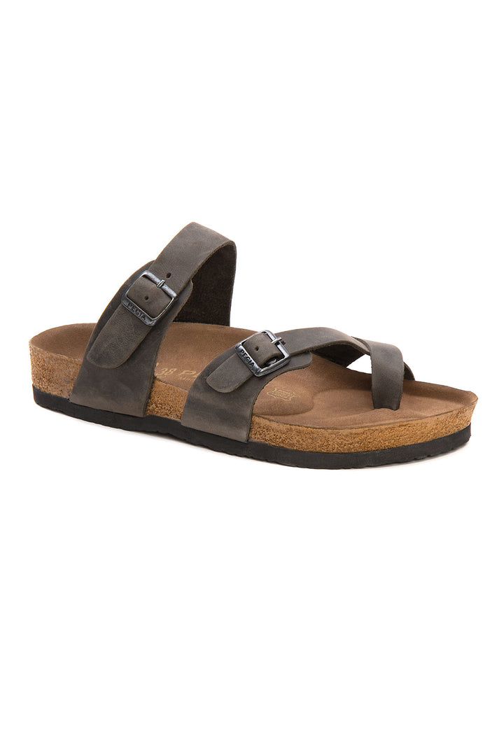 Pegia Sarnes Genuine Suede Women's Toe Loop Slides - Pegia