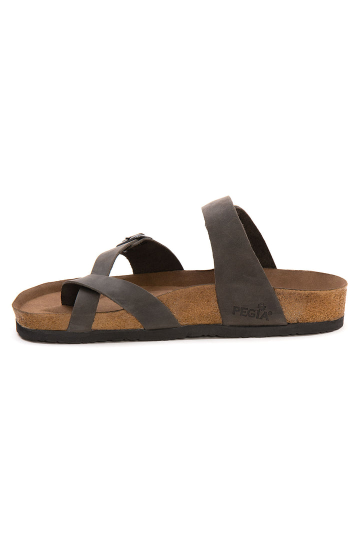 Pegia Sarnes Genuine Suede Women's Toe Loop Slides - Pegia
