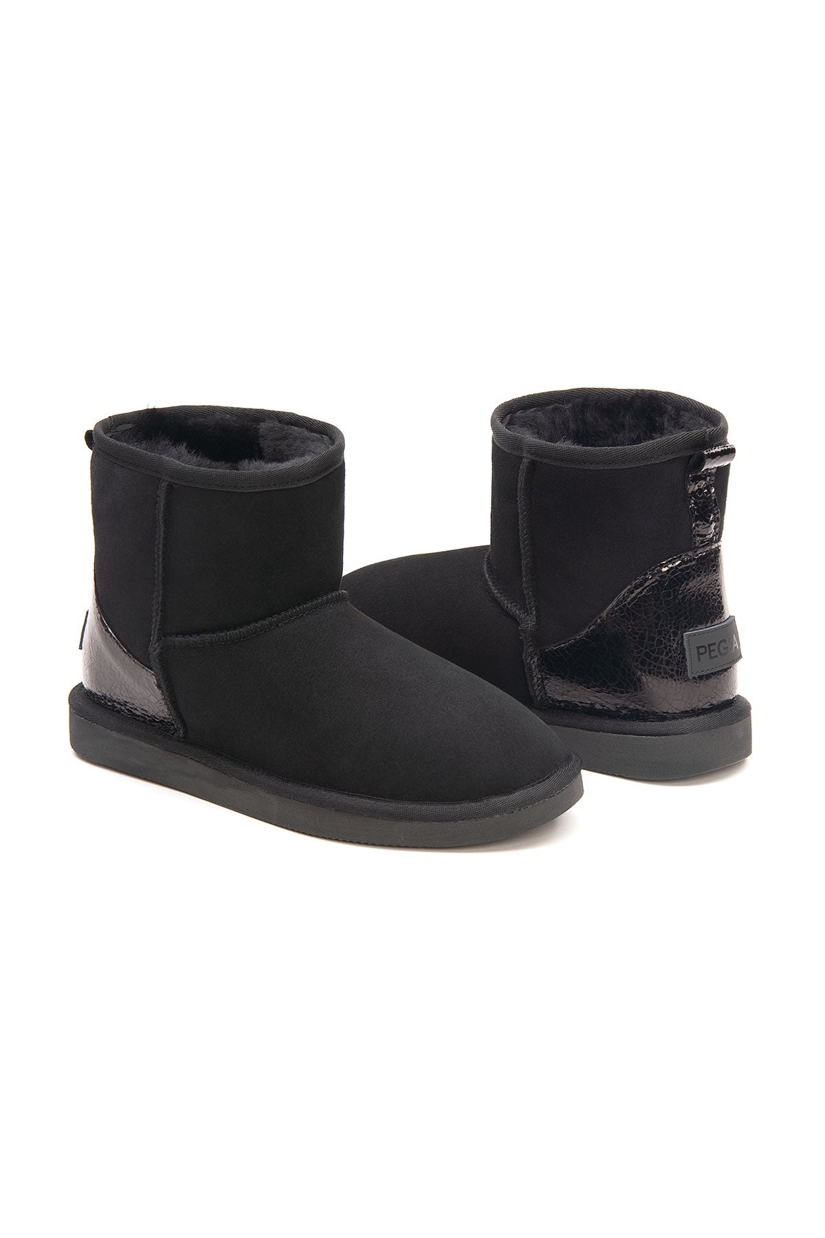 Pegia Jelsa Glossy Detailed Genuine Suede Women's Short Boots - Pegia
