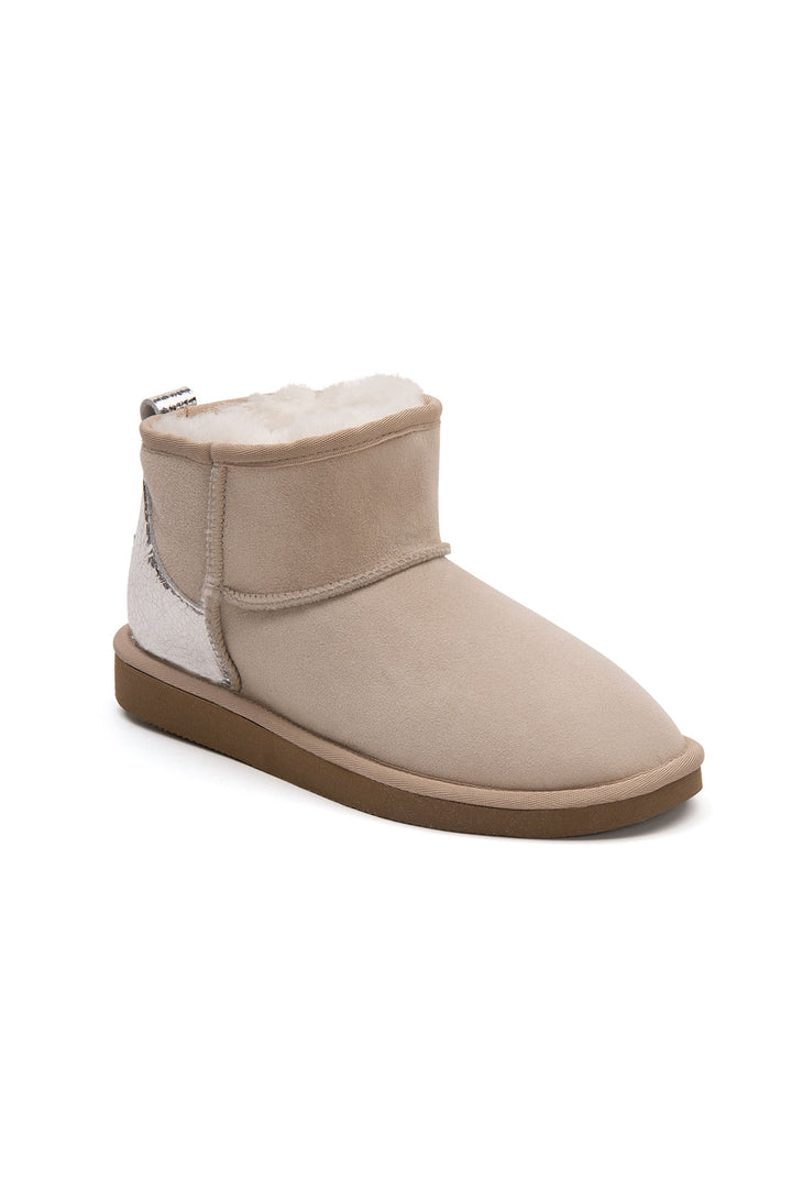 Pegia Jelsa Glossy Detailed Genuine Suede Women's Mini Boots - Pegia