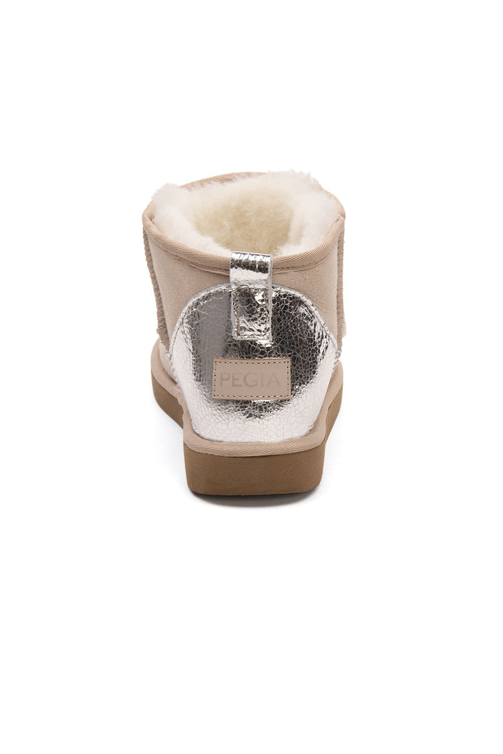 Pegia Jelsa Glossy Detailed Genuine Suede Women's Mini Boots - Pegia