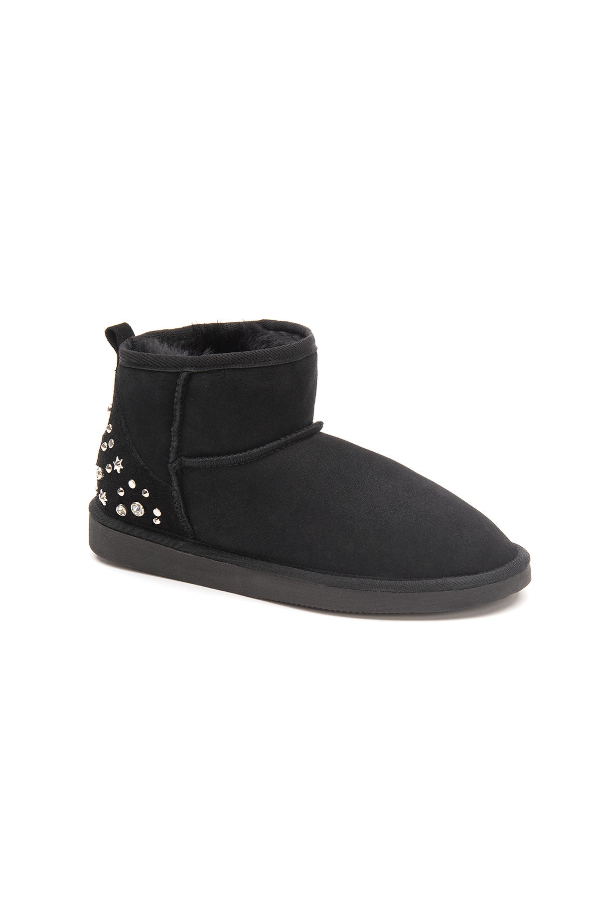 Pegia Masca Genuine Suede Jewel Detailed Women's Mini Boots - Pegia