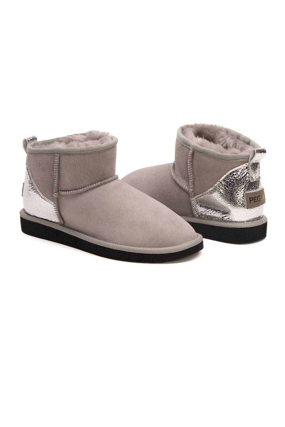 Pegia Jelsa Glossy Detailed Genuine Suede Women's Mini Boots - Pegia