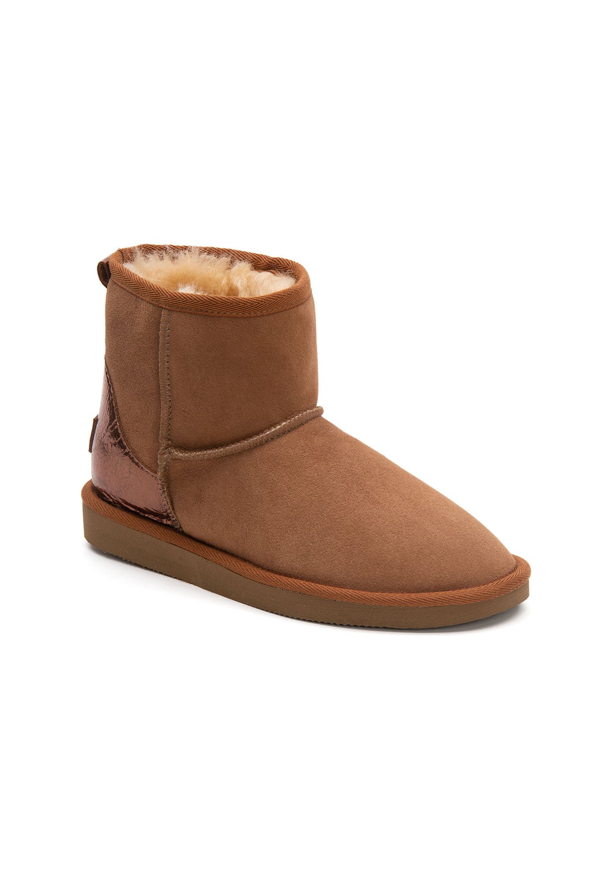 Pegia Jelsa Glossy Detailed Genuine Suede Women's Short Boots - Pegia