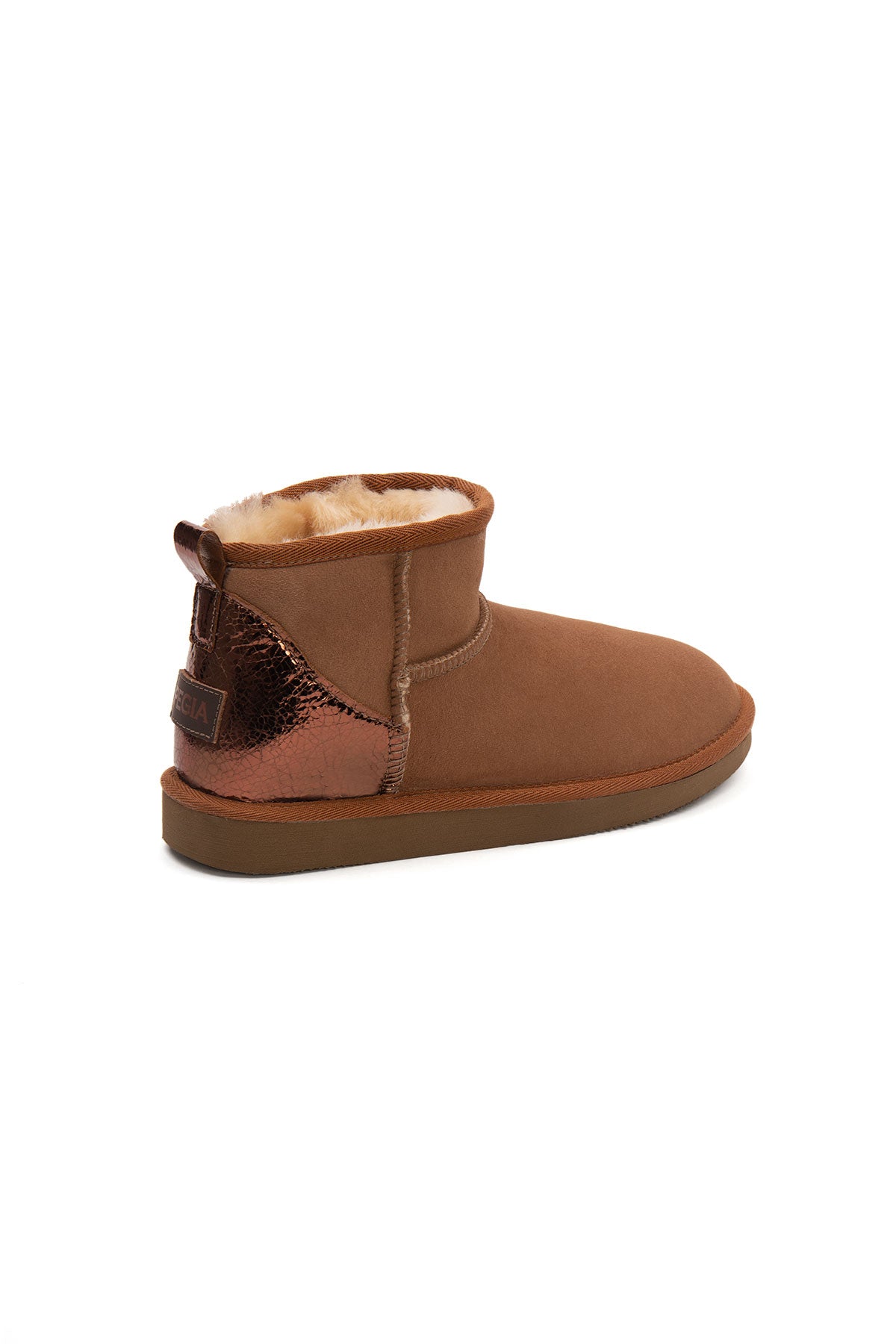 Pegia Jelsa Glossy Detailed Genuine Suede Women's Mini Boots - Pegia