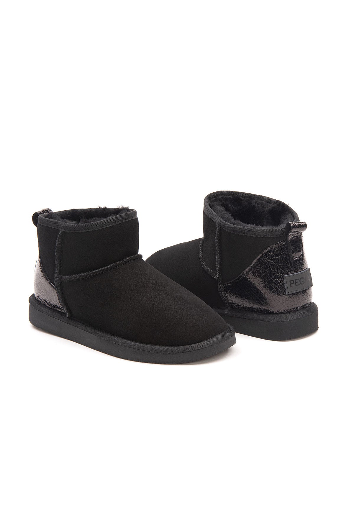 Pegia Jelsa Glossy Detailed Genuine Suede Women's Mini Boots - Pegia