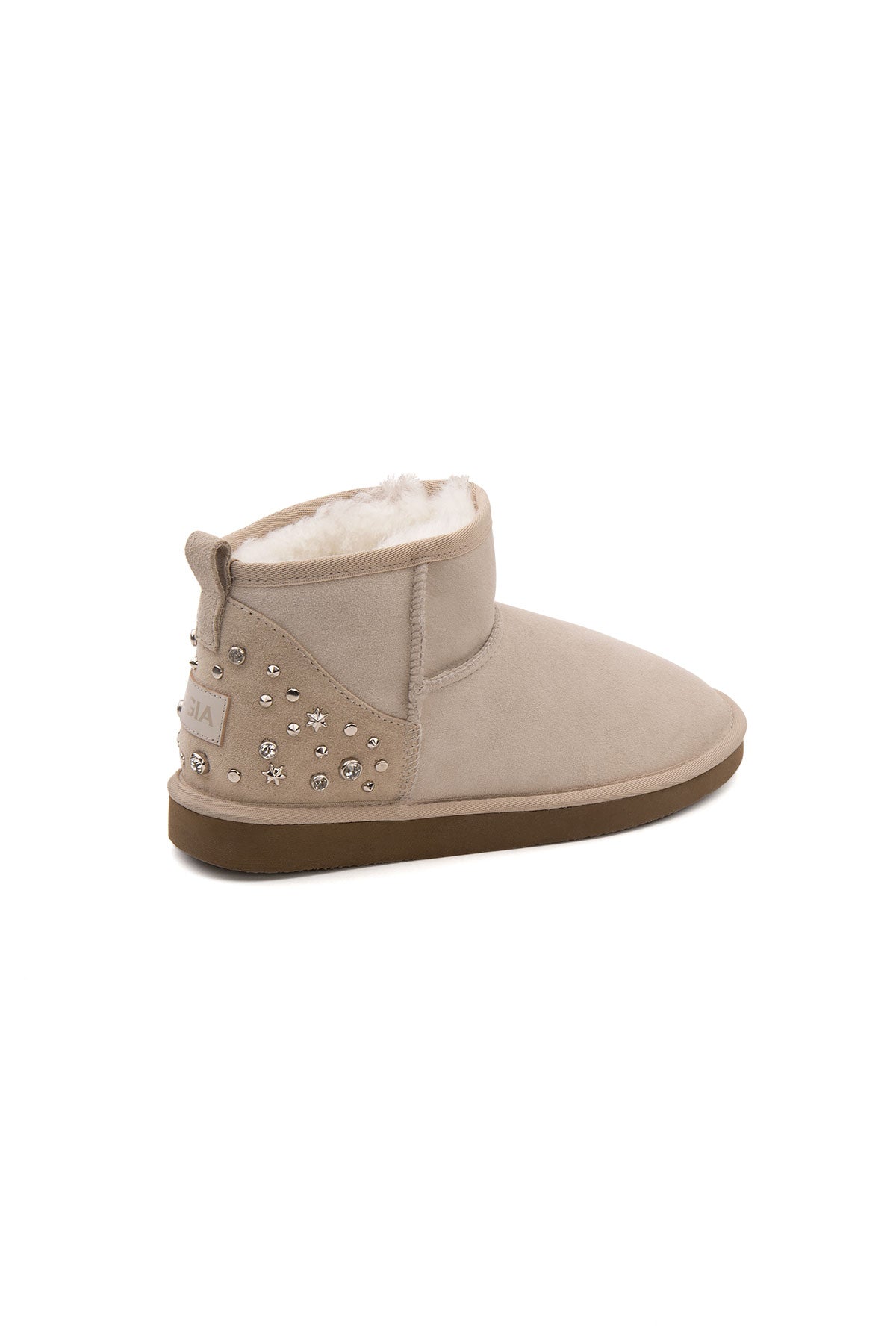 Pegia Masca Genuine Suede Jewel Detailed Women's Mini Boots - Pegia