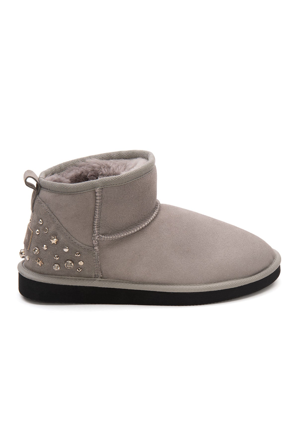 Pegia Masca Genuine Suede Jewel Detailed Women's Mini Boots - Pegia