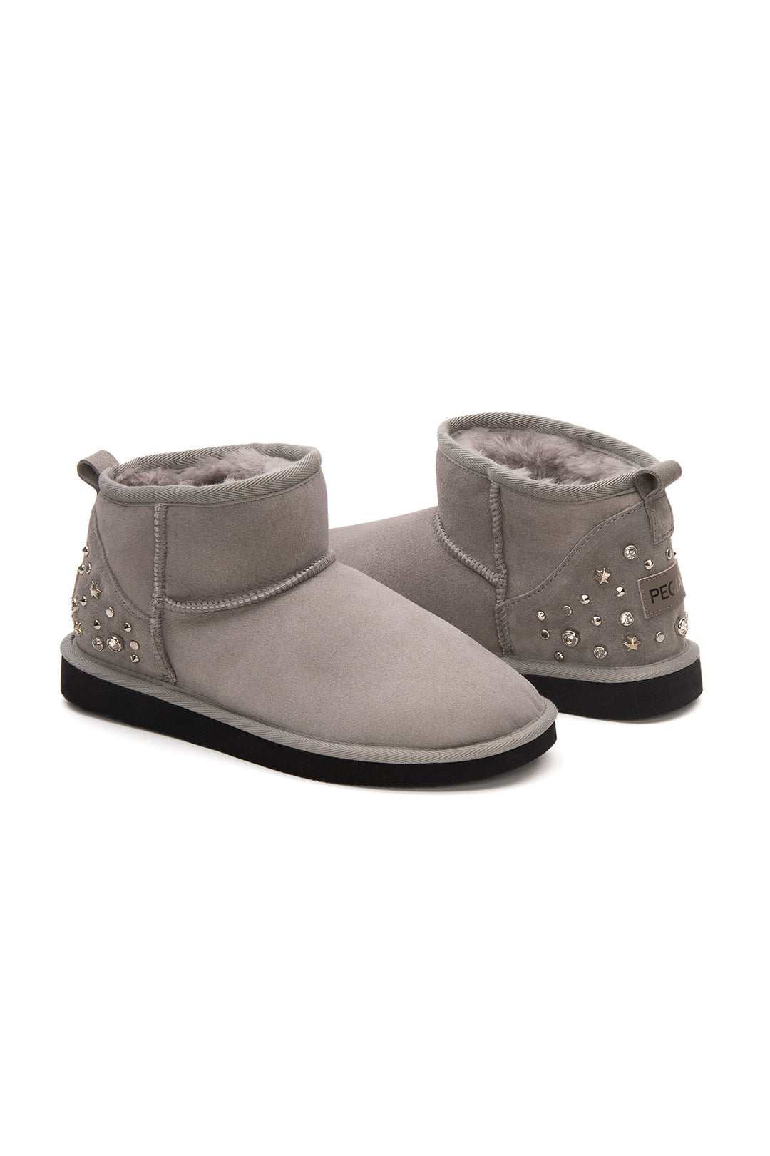 Pegia Masca Genuine Suede Jewel Detailed Women's Mini Boots - Pegia