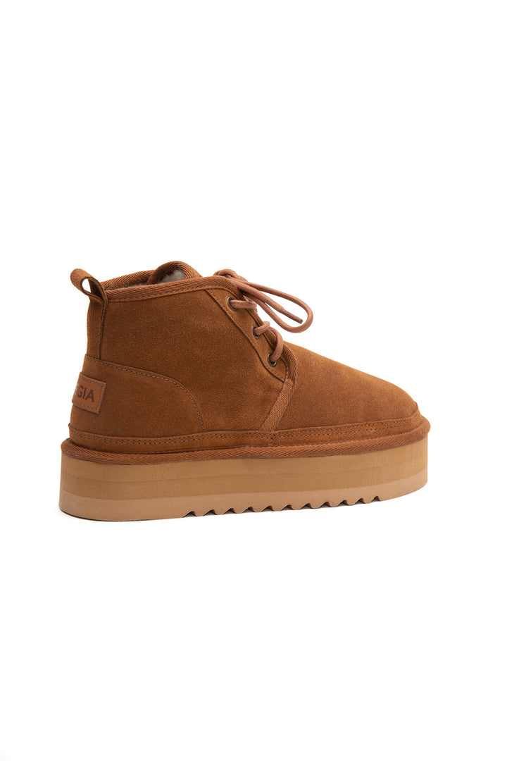 Pegia Muda Genuine Suede Lace-Up Women's Platform Boots - Pegia