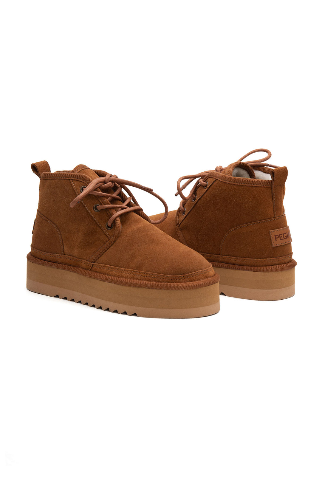 Pegia Muda Genuine Suede Lace-Up Women's Platform Boots - Pegia