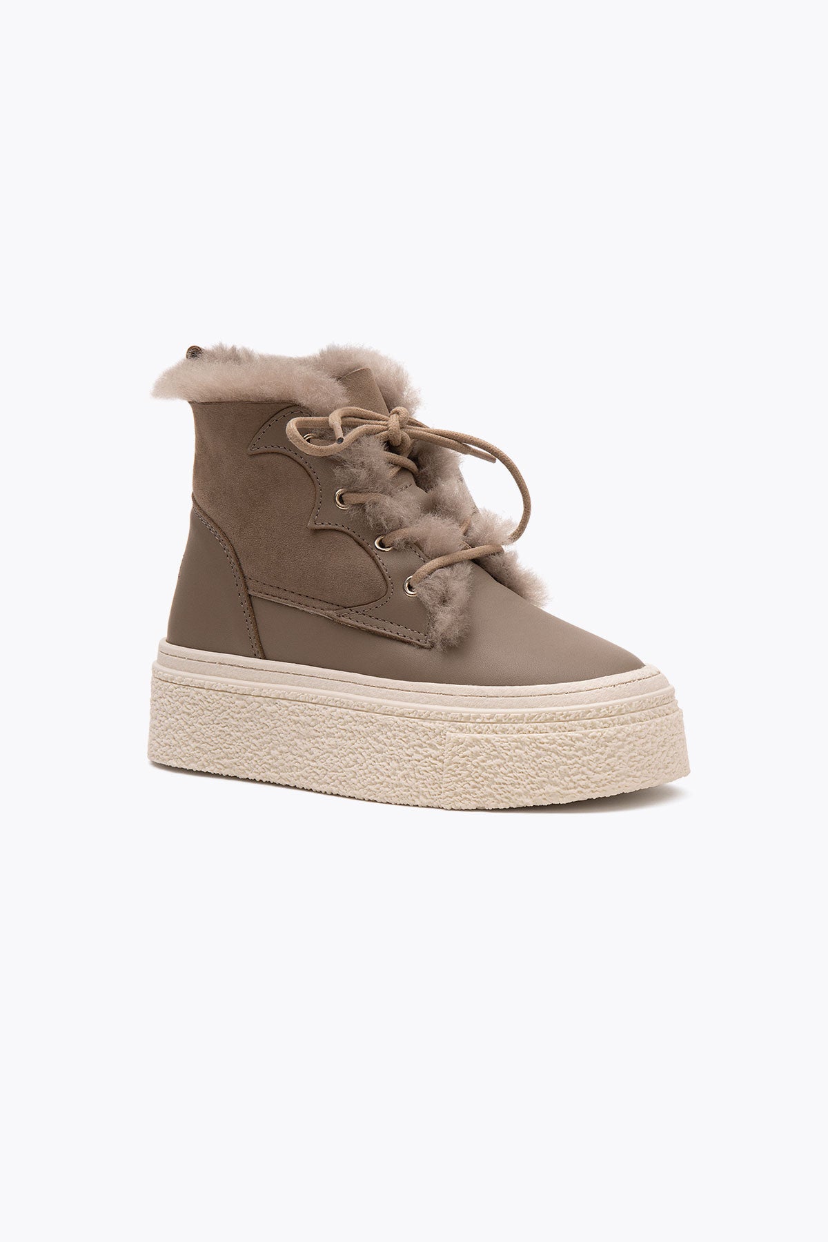 Pegia Nora Shearling Plataforma Botas Mujer