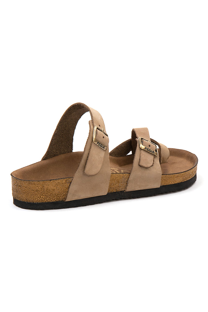 Pegia Sarnes Genuine Suede Women's Toe Loop Slides - Pegia