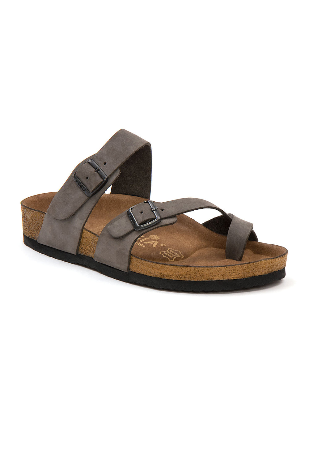 Pegia Sarnes Genuine Suede Women's Toe Loop Slides - Pegia