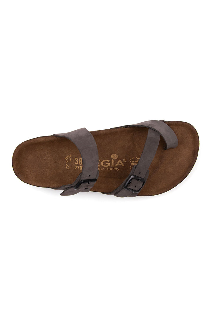 Pegia Sarnes Genuine Suede Women's Toe Loop Slides - Pegia