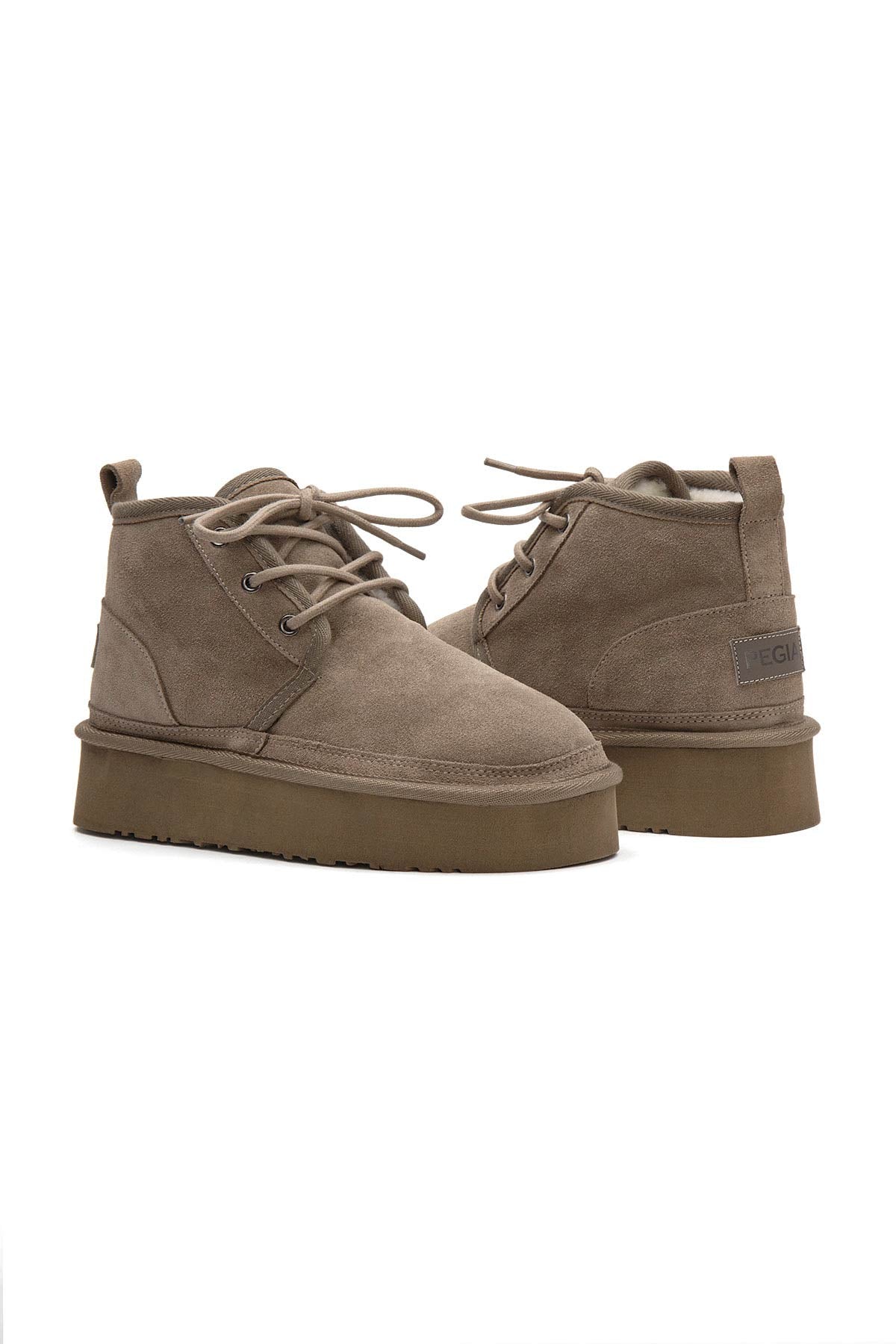 Pegia Muda Genuine Suede Lace-Up Women's Platform Boots - Pegia