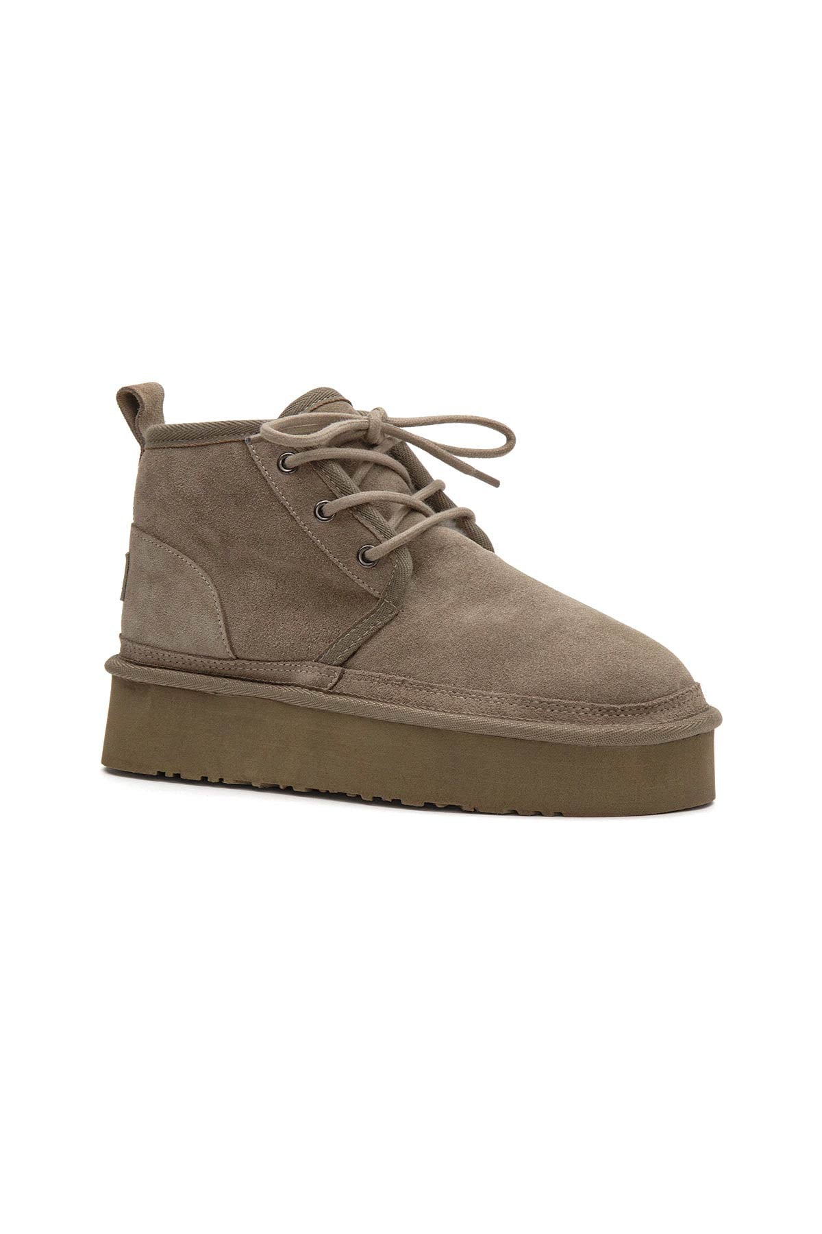 Pegia Muda Genuine Suede Lace-Up Women's Platform Boots - Pegia