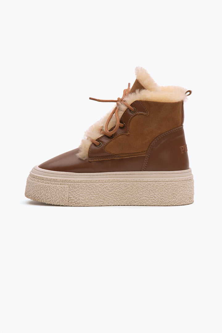Pegia Nora Shearling Platform Women's Boots - Pegia
