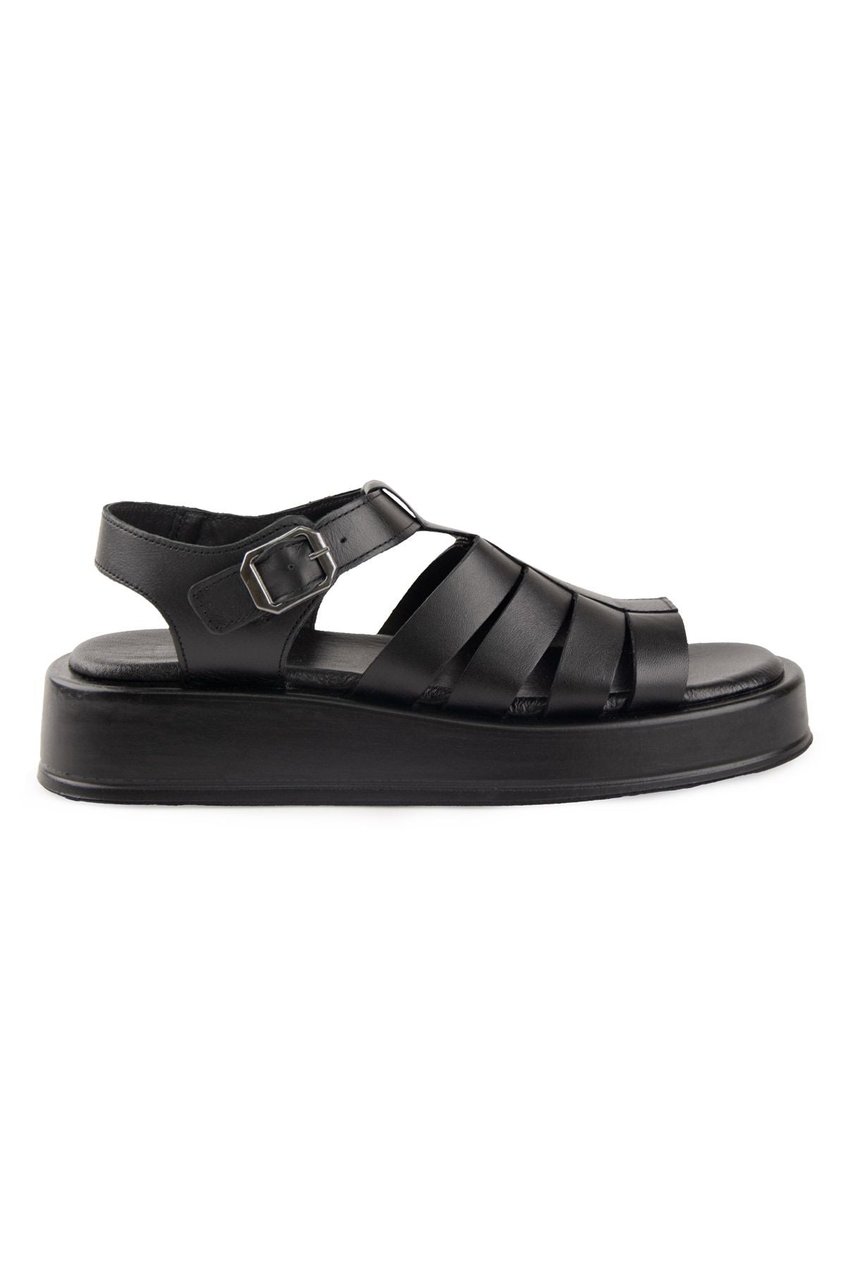 Pegia Strappy Women’s Leather Sandals DG6096  - Black