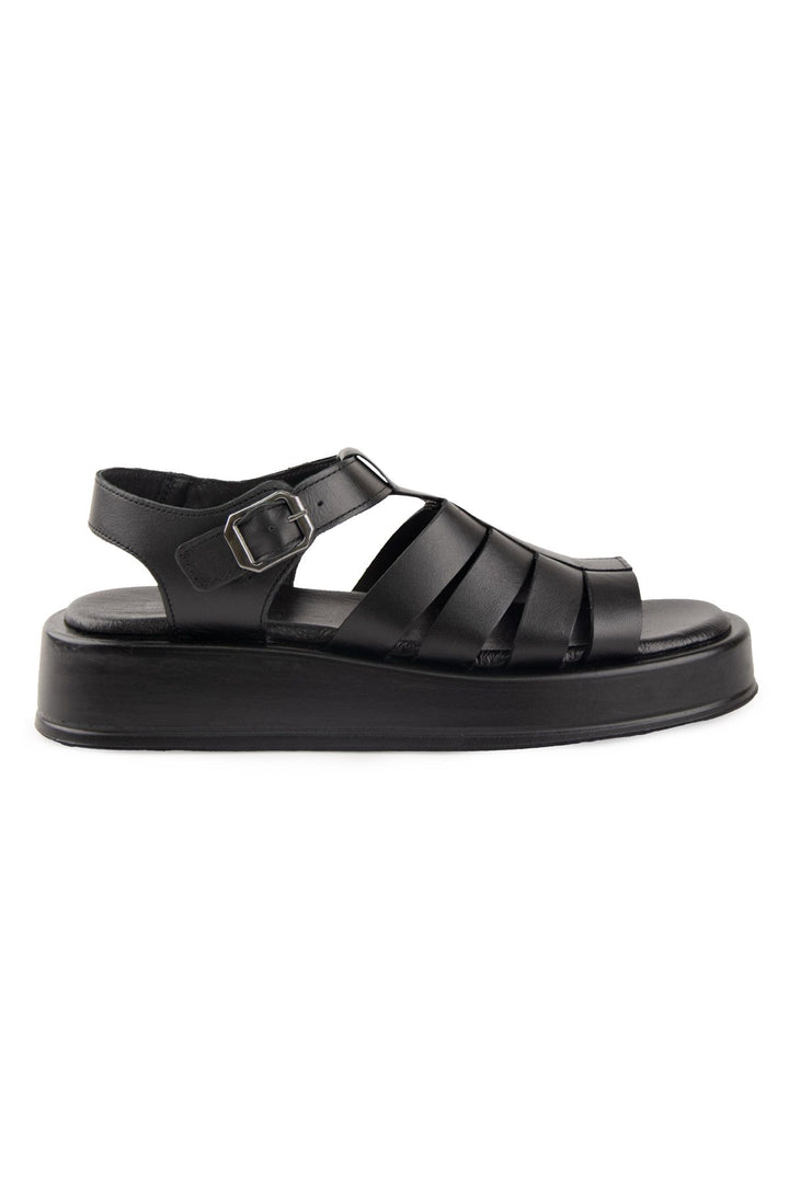 Pegia Strappy Women’s Leather Sandals DG6096  - Black