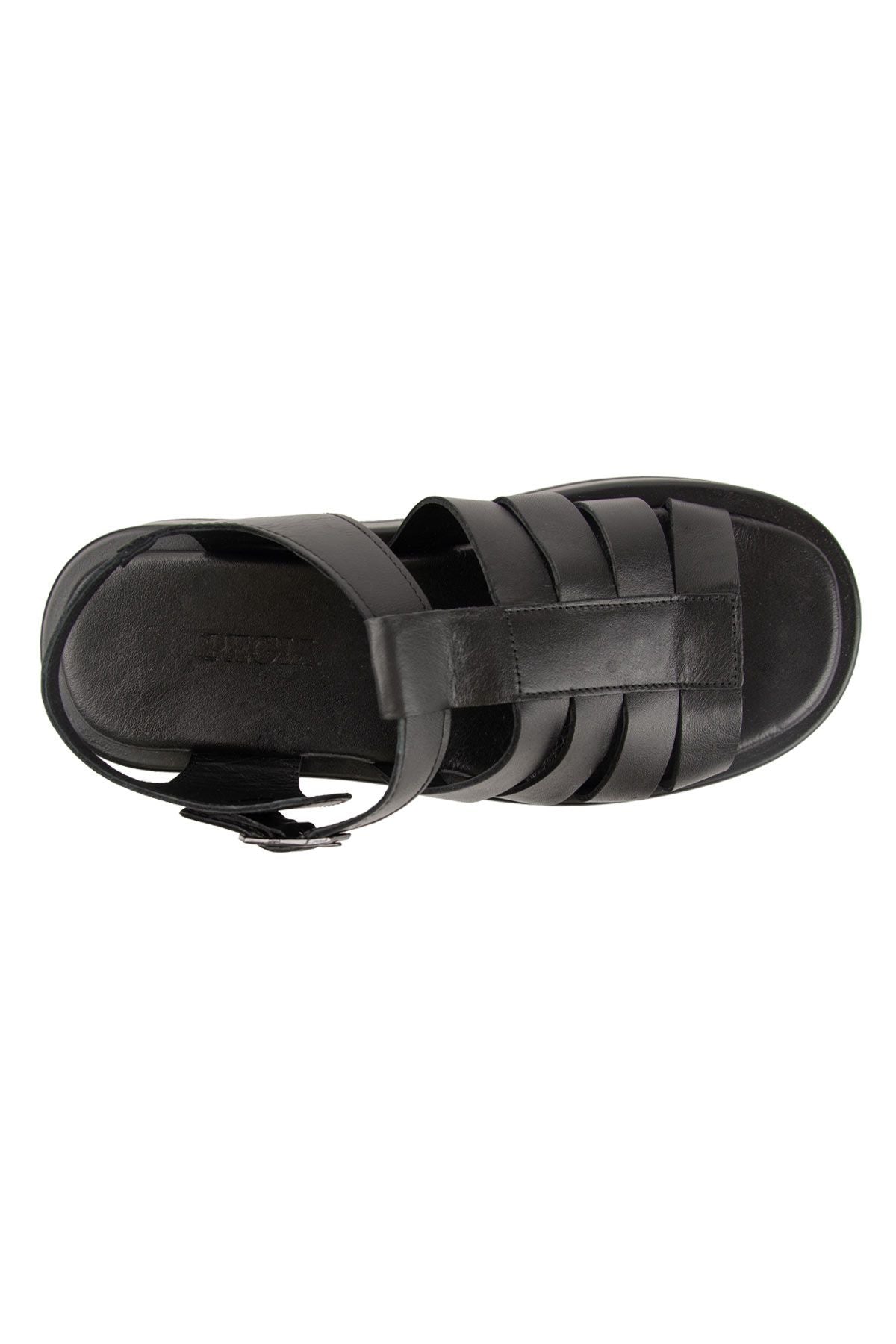 Pegia Strappy Women’s Leather Sandals DG6096  - Black
