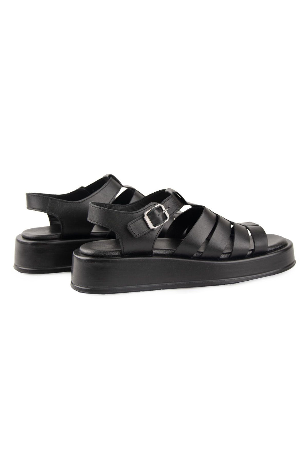 Pegia Strappy Women’s Leather Sandals DG6096  - Black