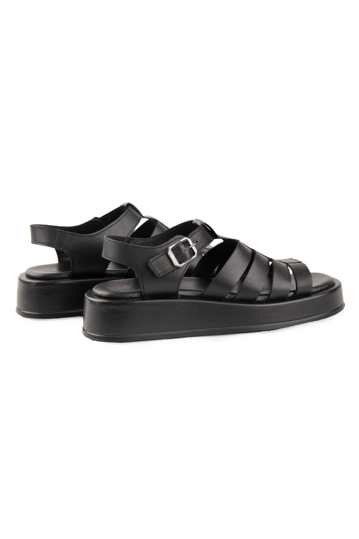 Pegia Strappy Women’s Leather Sandals DG6096  - Black