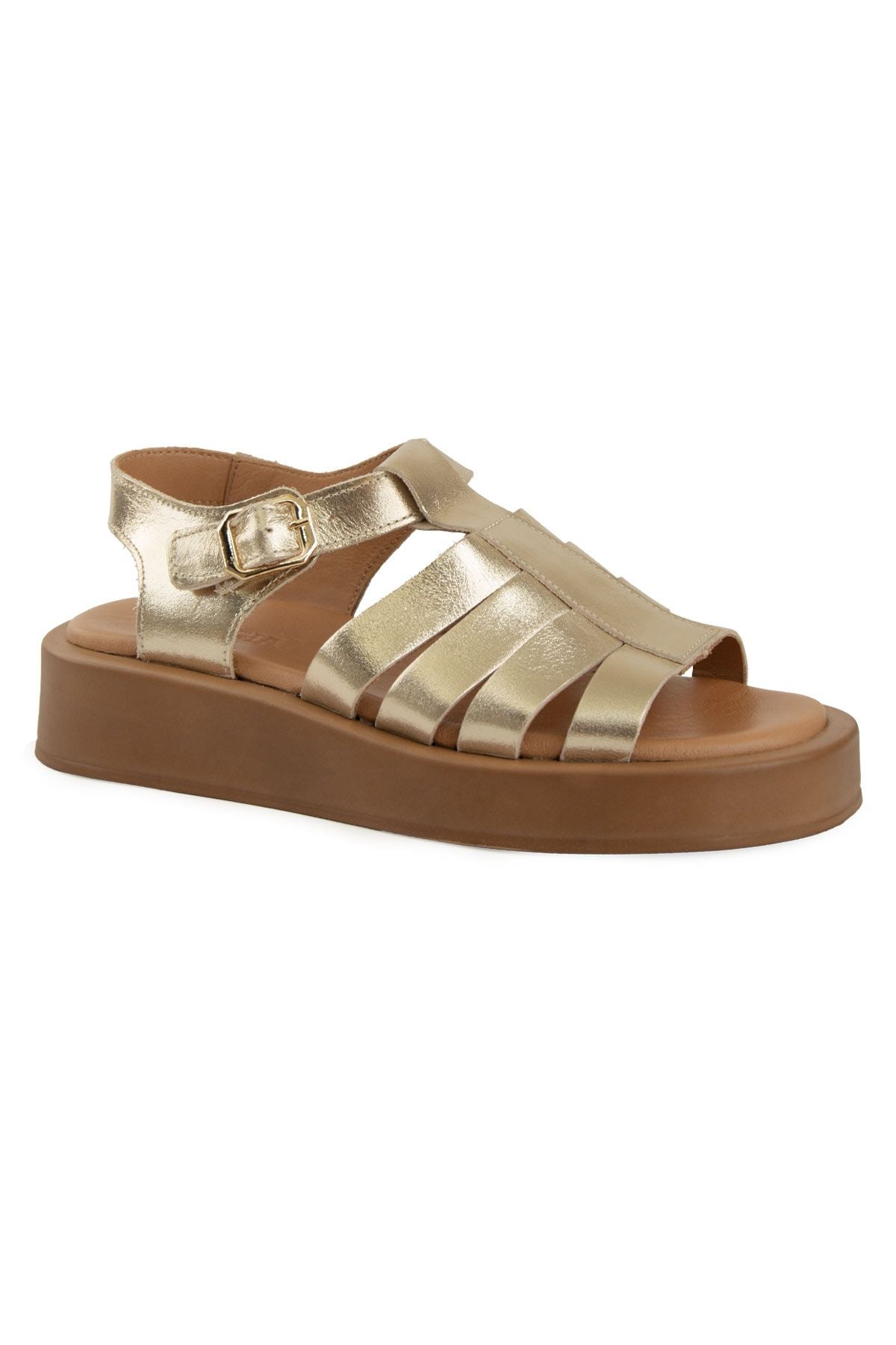 Pegia Strappy Women’s Leather Sandals DG6096  - Gold