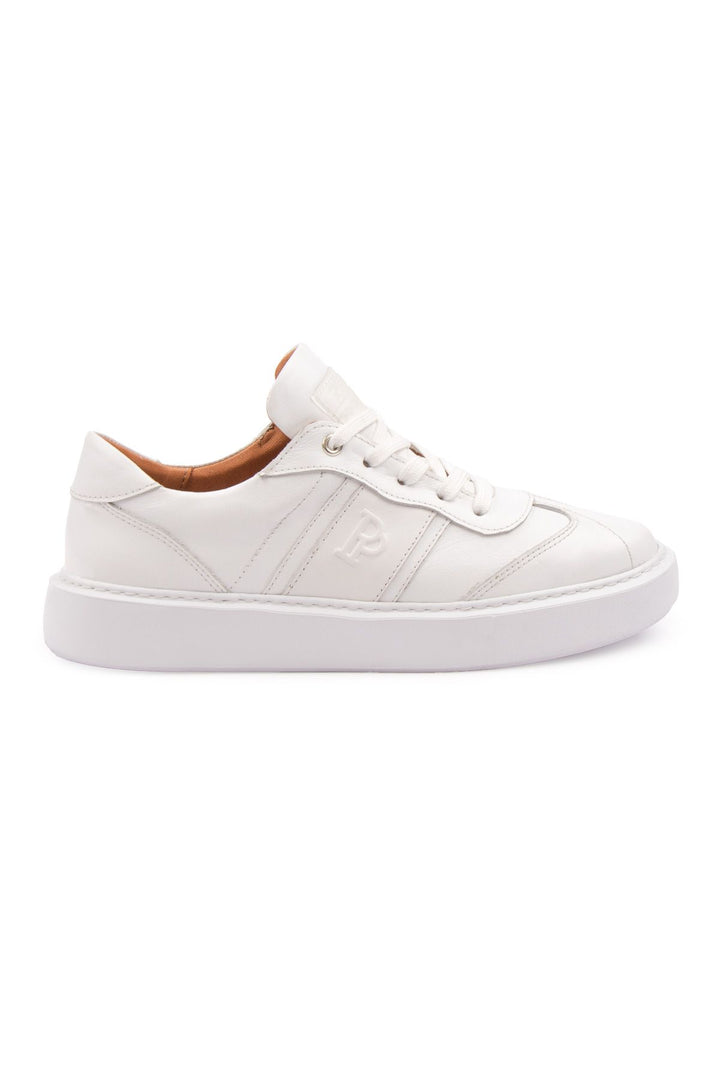 Pegia Bold Genuine Leather Sneaker 500990  - White