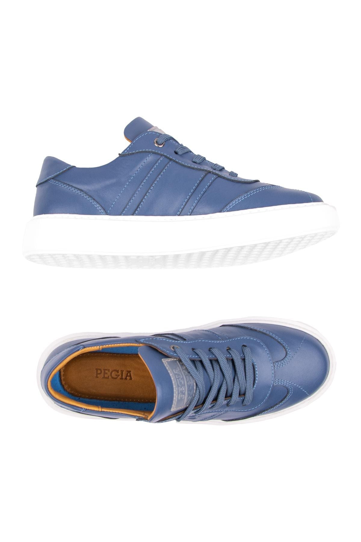 Pegia Bold Genuine Leather Sneaker 500990  - Blue