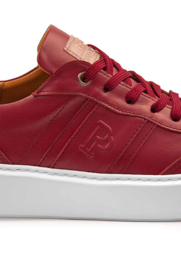 Pegia Bold Genuine Leather Sneaker 500990  - Red