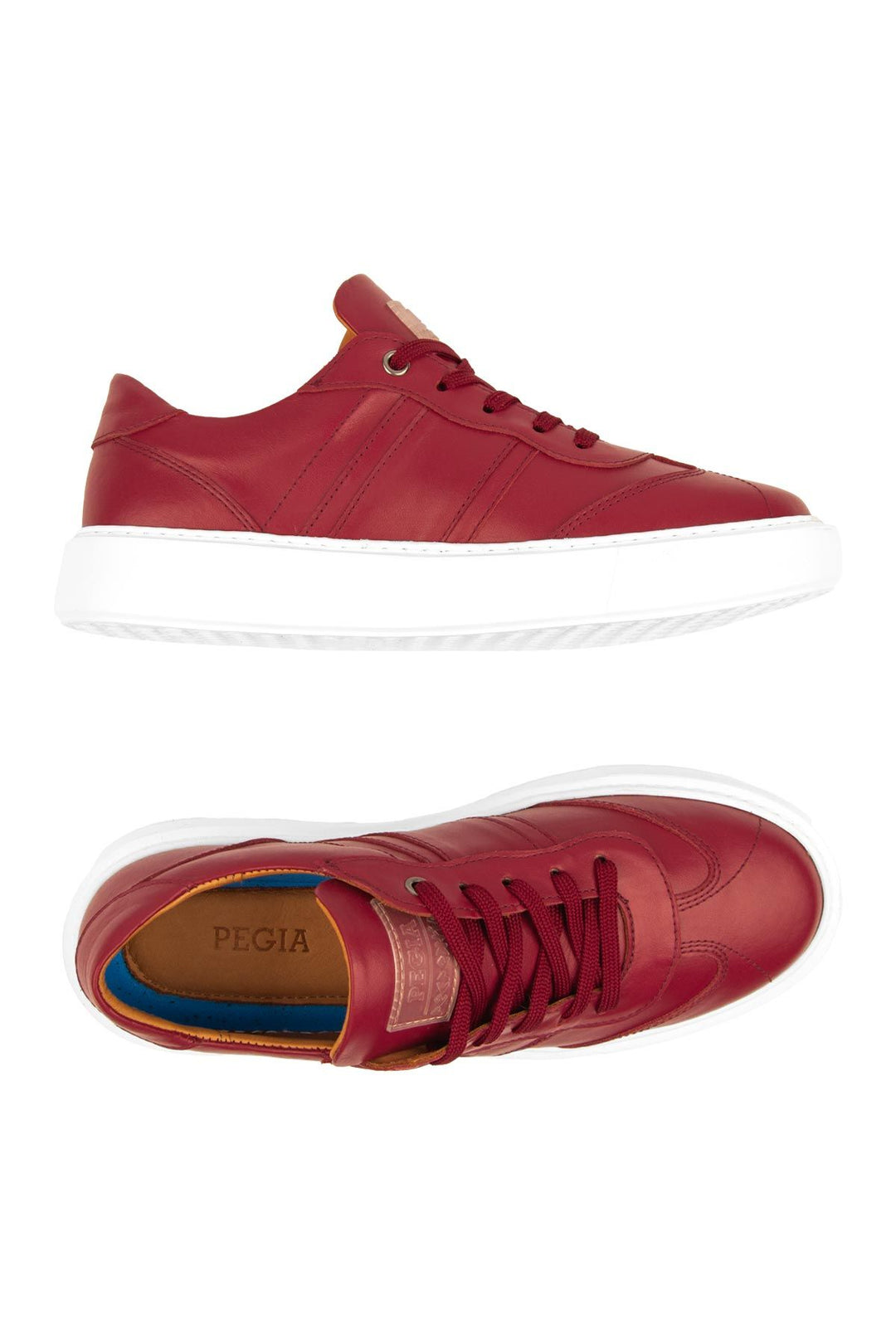 Pegia Bold Genuine Leather Sneaker 500990  - Red