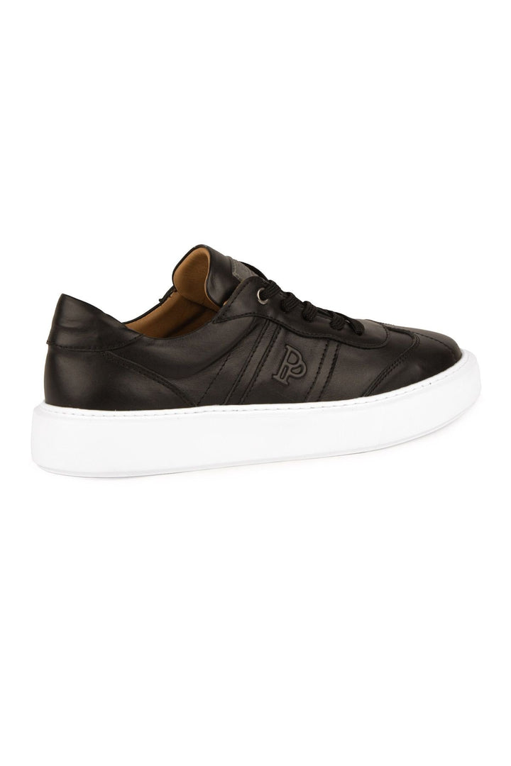Pegia Bold Genuine Leather Sneaker 500990  - Black