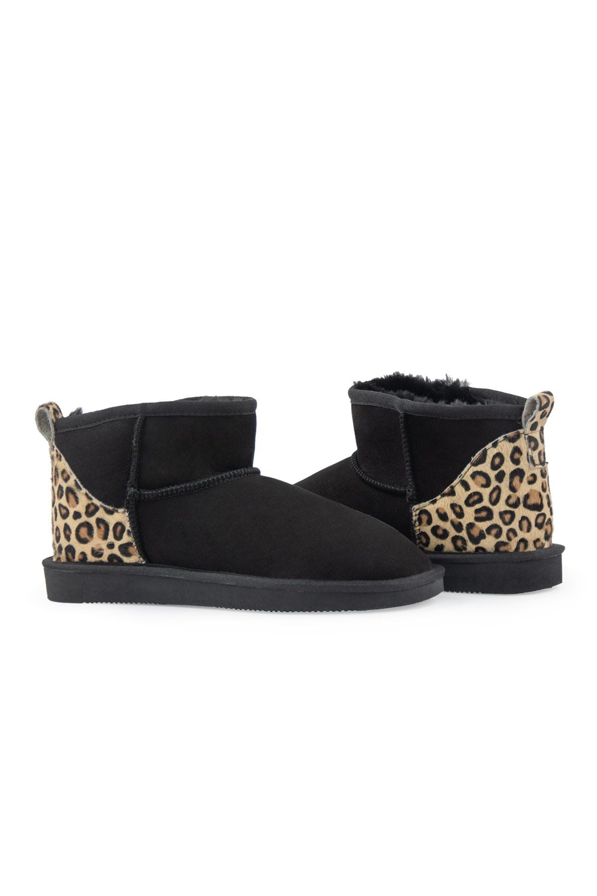 Pegia Cavallino Sheepskin Mini Boots 191135  - Black
