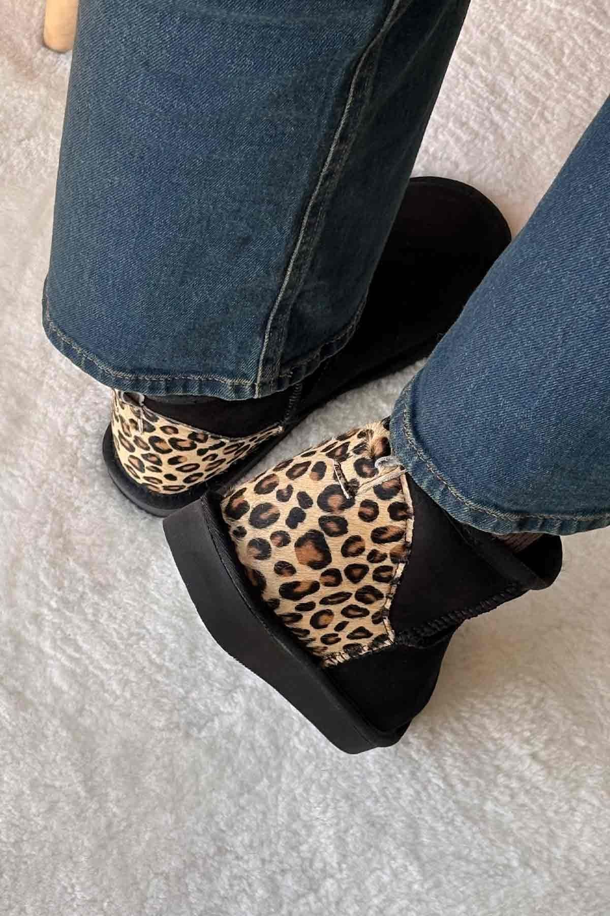 Pegia Cavallino Sheepskin Mini Boots 191135  - Black