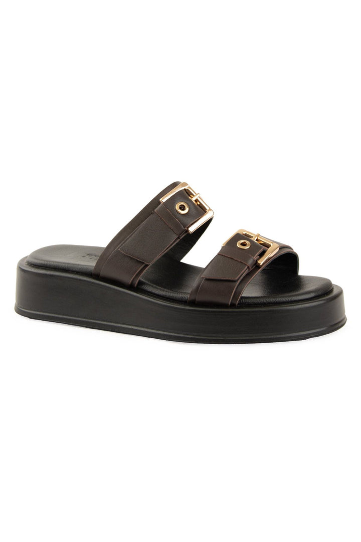 Pegia Leather Double Buckle Women&