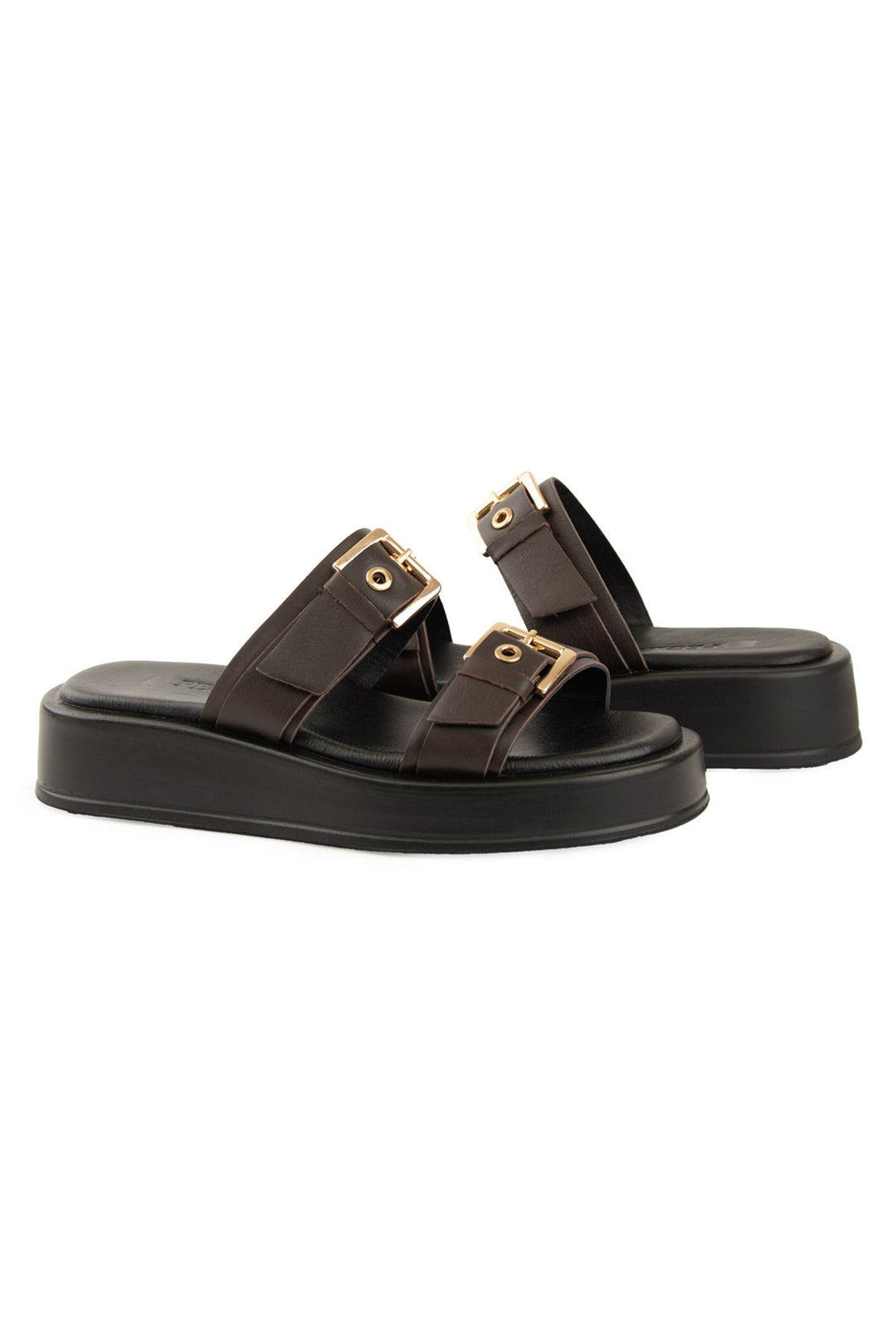 Pegia Leather Double Buckle Women&