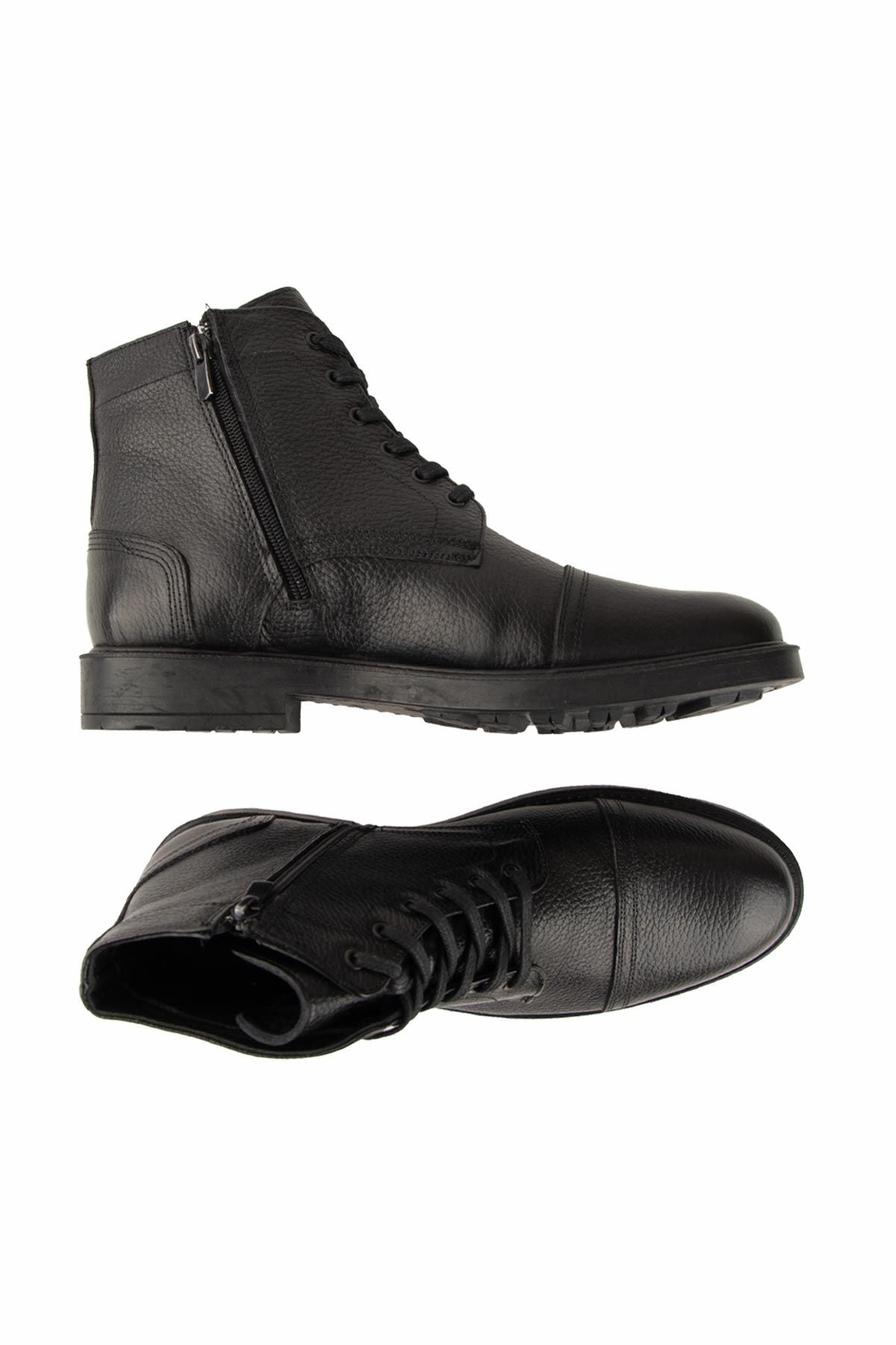 Pegia Men’s Lace-Up Leather Boots DG5041  - Black
