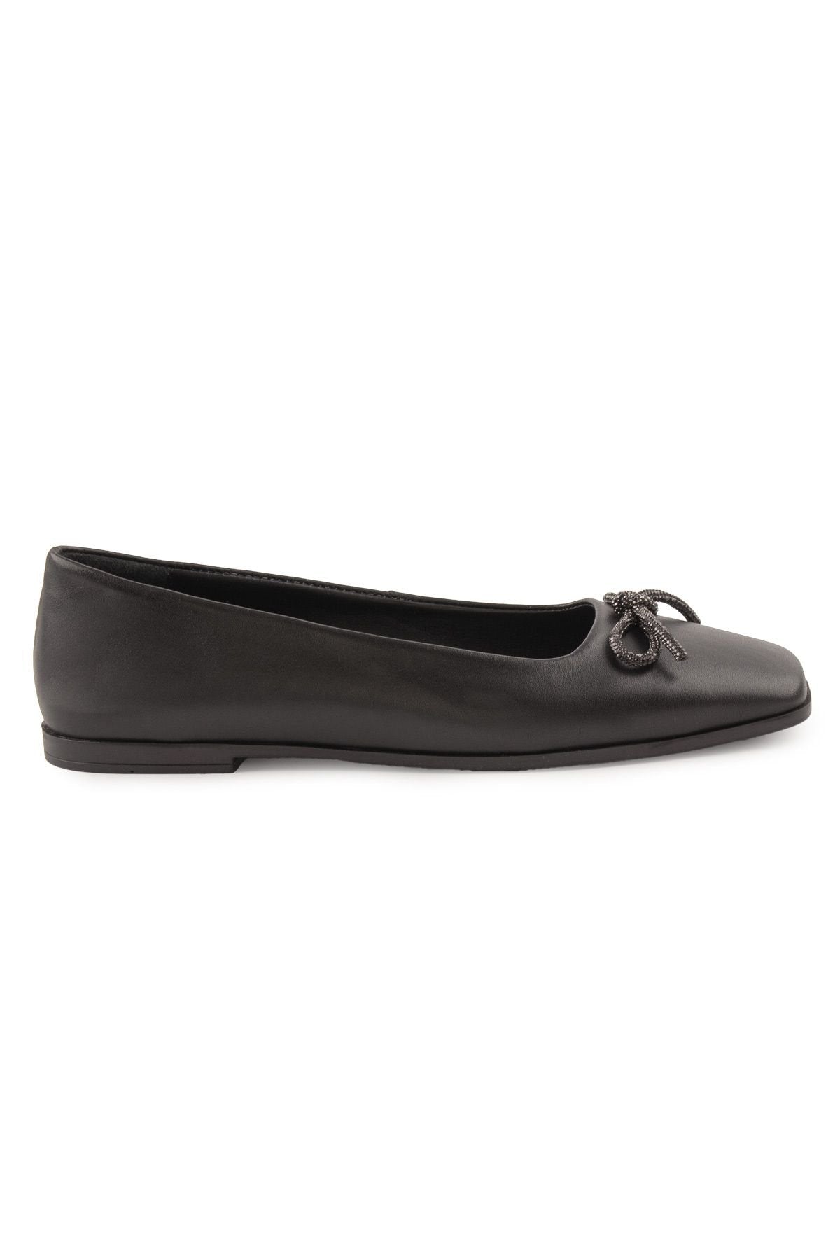 Pegia Leather Bow Women's Ballerina DG6031  - Black