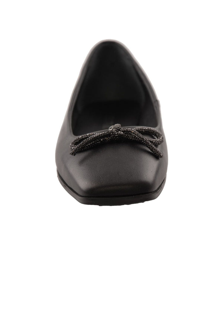 Pegia Leather Bow Women's Ballerina DG6031  - Black