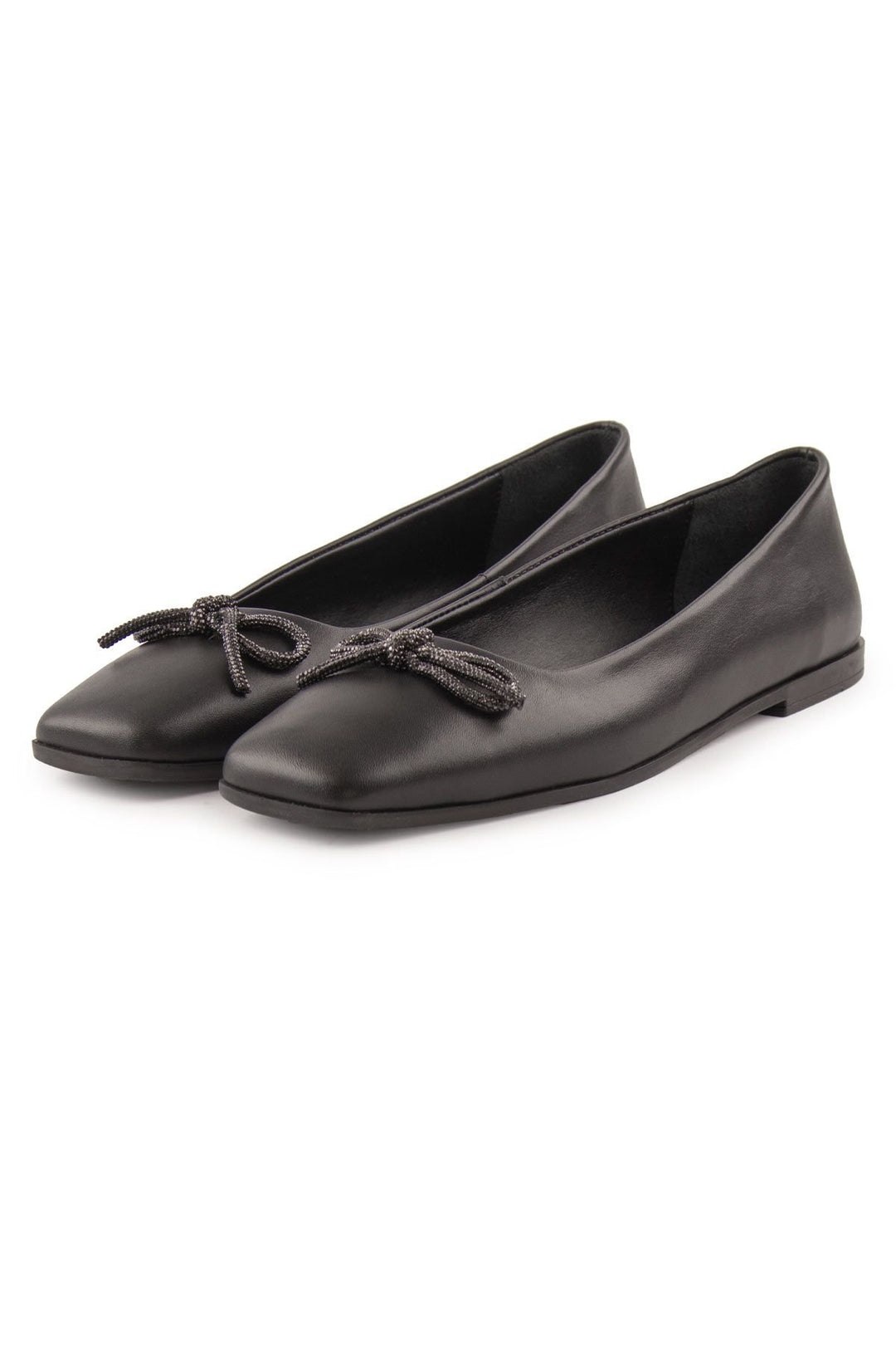 Pegia Leather Bow Women's Ballerina DG6031  - Black