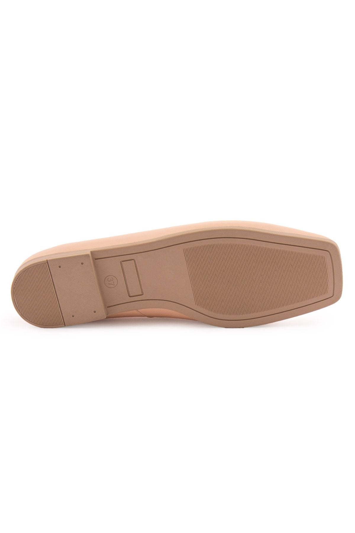 Pegia Leather Bow Women's Ballerina DG6031  - Peach