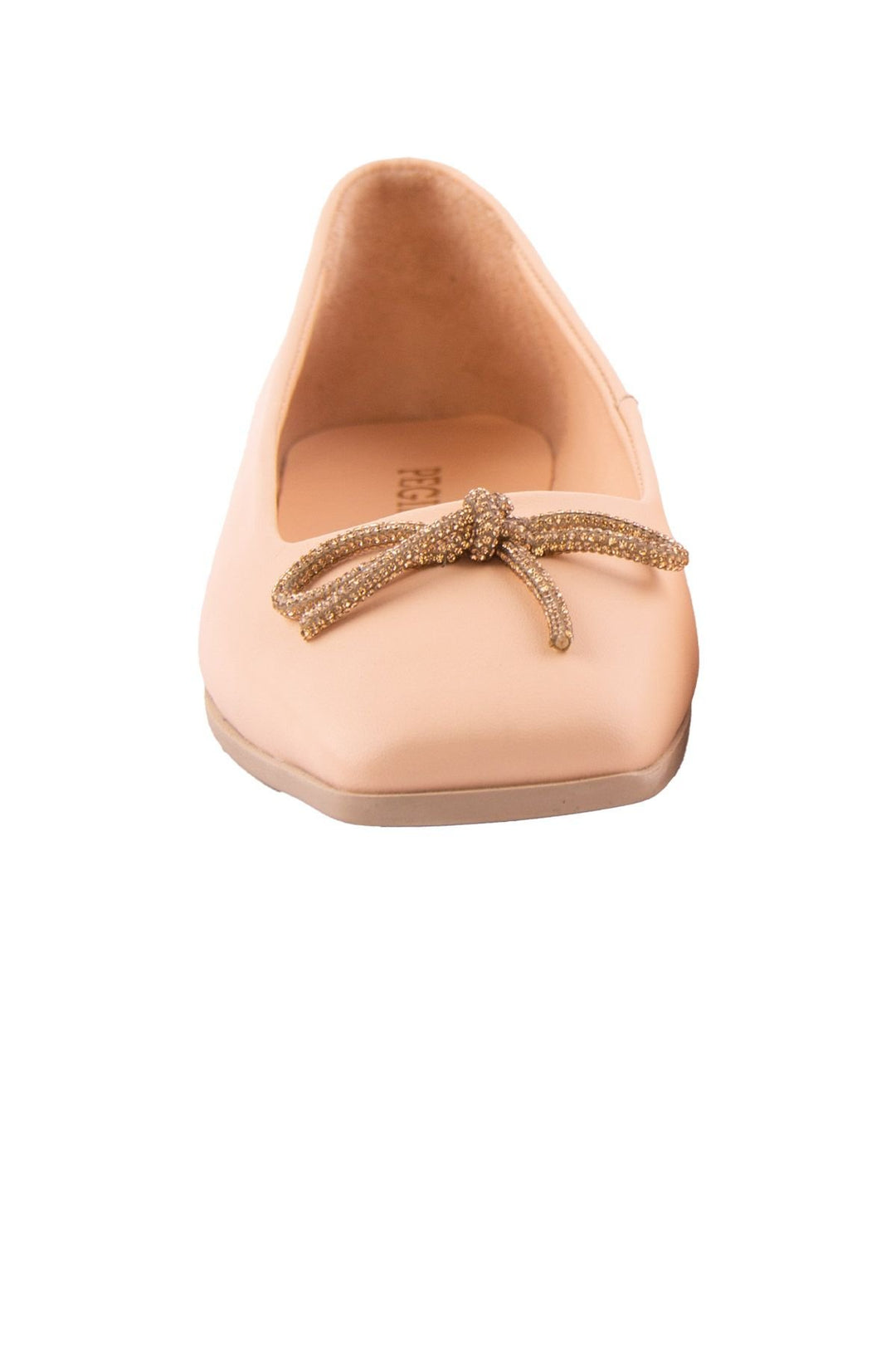 Pegia Leather Bow Women's Ballerina DG6031  - Peach