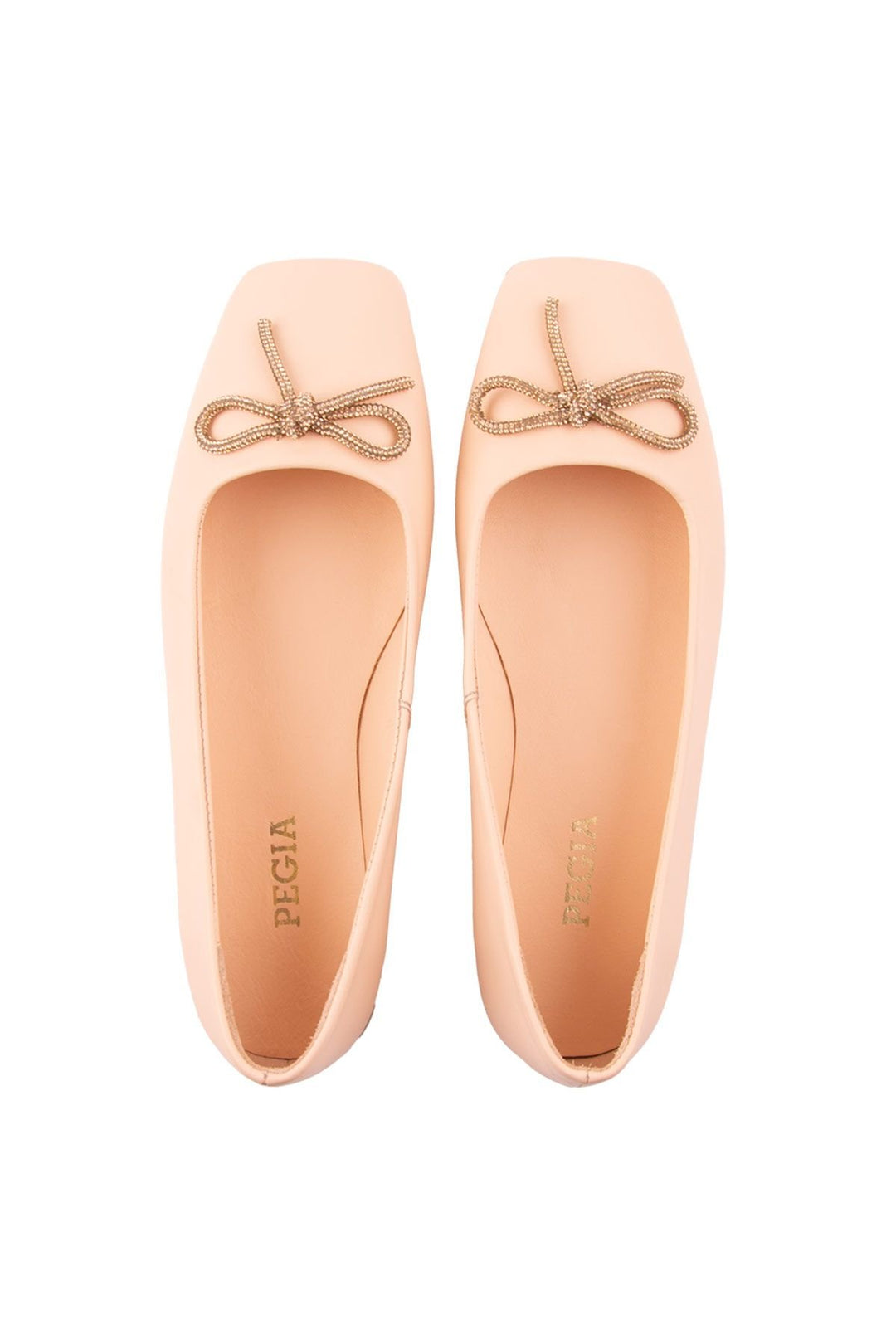 Pegia Leather Bow Women's Ballerina DG6031  - Peach